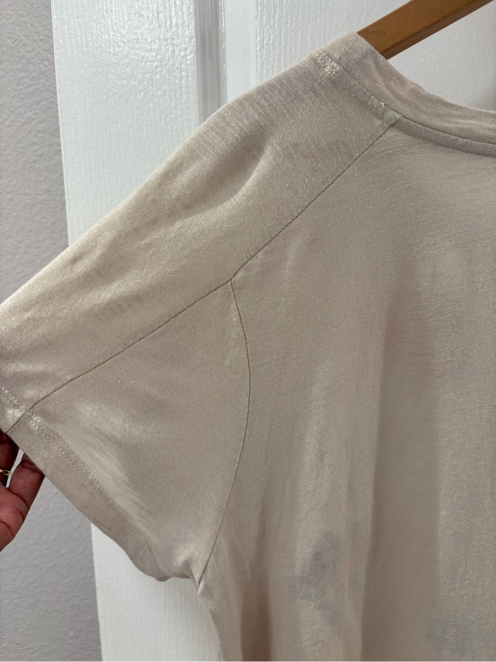 Democracy Beige Short Sleeve Tee with Colorful Fruit Embroidery - Picture 11 of 12